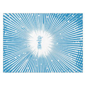 Comic Style Pop Art Explosion - Blau und Weiß Tischdecke (Vorderseite (Horizontal))