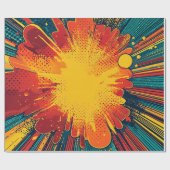 Comic Style Pop Art Explosion Geschenkpapier (Flach)