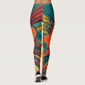 Comic Style Pop Art Explosion Leggings (Rückseite)