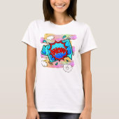 Comic Style Pop Art Retro Blue Red WOW T - Shirt (Vorderseite)