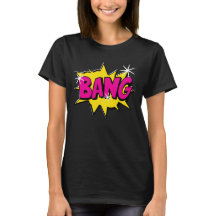 Comic Style Pop Art Retro Gelb Hot Pink BANG T-S