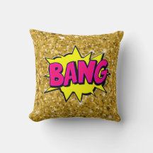 Comic Style Pop Art Retro Gelb Rosa Gold BANG