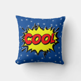 Comic Style Pop Art Retro Gelb Rot Blau COOL Te Kissen