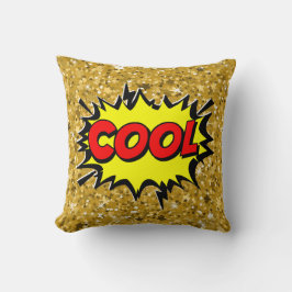 Comic Style Pop Art Retro Gelb Rot Gold COOL Kissen
