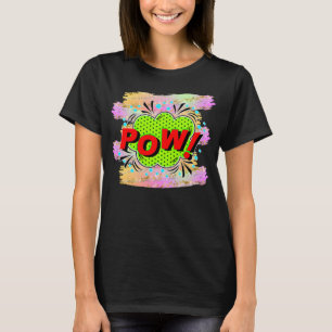 Comic Style Pop Art Retro Rot Grün POW T-Shirt