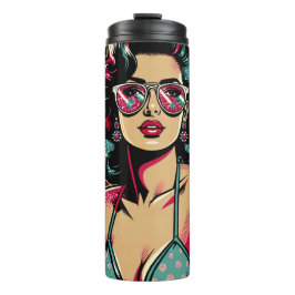 Comic Style Retro Pinup Giro del Malcantone Thermosbecher