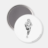 Comic Style - Running, Schwarz und Weiß Magnet (Vorderseite/Rückseite)