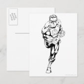 Comic Style - Running, Schwarz und Weiß Postkarte (Vorne/Hinten)