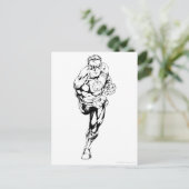 Comic Style - Running, Schwarz und Weiß Postkarte (Stehend Vorderseite)