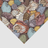 Comic Style Seashells Repetiermuster Seidenpapier (Detail)