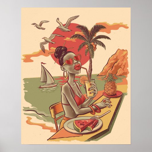 Comic Style Summer Vibes Poster (Vorne)