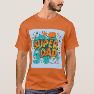 Comic Style Super Vater Graphic T-Shirt