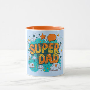 Comic Style Super Vater Graphic Tasse