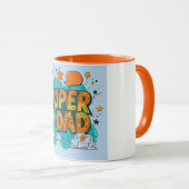 Comic Style Super Vater Graphic Tasse (VorderseiteRechts)