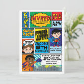 Comic Style Superheld Einladung (Stehend Vorderseite)