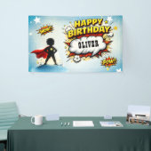 Comic Style Superhero Boy's Name Birthday Banner (Messeveranstaltung)