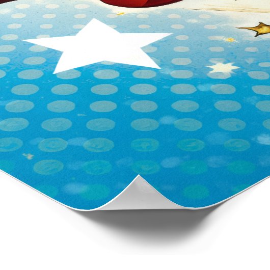 Comic Style Superhero Boy's Name Birthday Poster (Ecke)