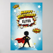 Comic Style Superhero Boy's Name Birthday Poster (Vorne)