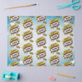 Comic Style Superhero Boy's Name Birthday  Seidenpapier (Basteln)