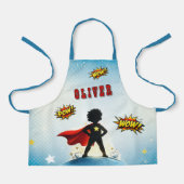 Comic Style Superhero Boy's Name  Schürze (Vorderseite)