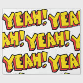 Comic Style Yeah Text Graphic in Bold Yellow Geschenkpapier (Flach)