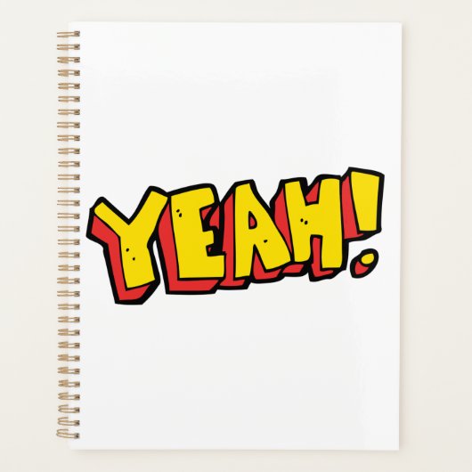 Comic Style Yeah Text Graphic in Bold Yellow Planer (Vorderseite)