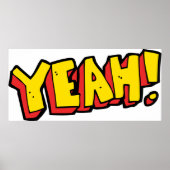 Comic Style Yeah Text Graphic in Bold Yellow Poster (Vorne)