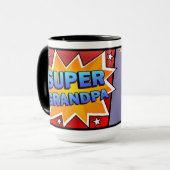 Comic Super Opa Foto von Grandkids Tasse (Vorderseite Links)
