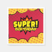 Comic-Superheld-Geburtstag Serviette (Vorderseite)