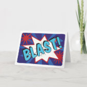 Comic Superherd Blast Blank Card Karte (Vorderseite)