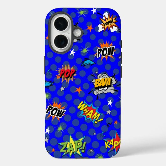 Comic Superhero Blue Case-Mate iPhone Hülle (Rückseite)