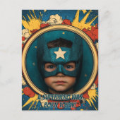 Comic Superhero Circular Postkarte (Vorderseite)