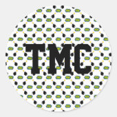 Comic Superhero INITIALS Boom Entrepreneur Ideen Runder Aufkleber (Vorderseite)