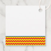 Comic Superhero Zig Zag Muster Roter Gelber Spaß Geschenkanhänger (Rückseite)