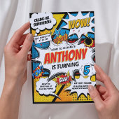 Comic Superheroes Geburtstagsparty Einladung