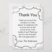 Comic Thema Kinderdusche Flat Danke Karte (Vorderseite)