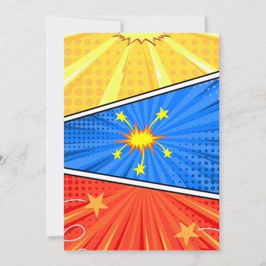 Comic Thema Kinderdusche Flat Danke Karte (Rückseite)