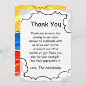 Comic Thema Kinderdusche Flat Danke Karte (Vorne/Hinten)