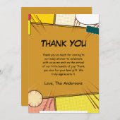 Comic Theme Kinderdusche Dankeskarte (Vorne/Hinten)