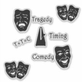 Comic Timing Equation Masken Theater Aufkleber (Vorderseite)