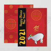 Comic Traditionelles Chinesisches Jahr 2021 Postka Postkarte (Vorne/Hinten)