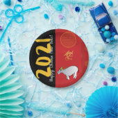 Comic Traditionelles Chinesisches Jahr 2021 PP Pappteller (Party)