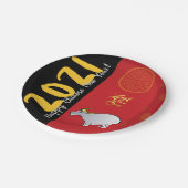 Comic Traditionelles Chinesisches Jahr 2021 PP Pappteller (Schrägansicht)