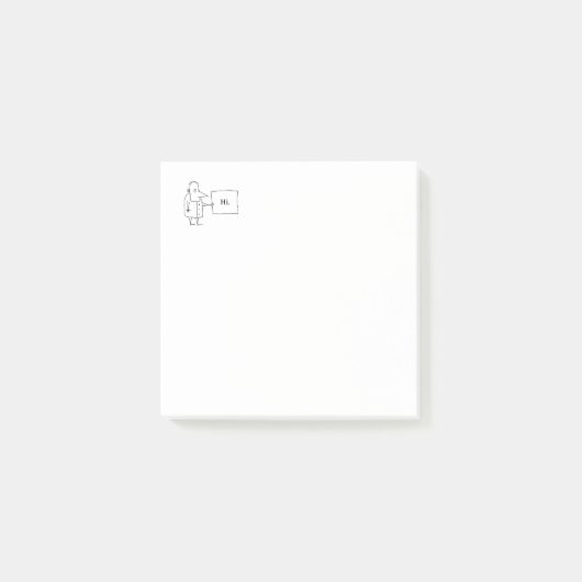 Comic-Typ mit Hi-Sign Hallo Post-it Klebezettel (Vorderseite)
