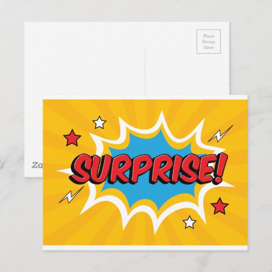 Comic Überraschungsblase Postkarte (Vorne/Hinten)