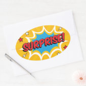 Comic-Überraschungsbruch Ovaler Aufkleber (Umschlag)