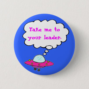 Comic UFO "Bring mich zu deinem Führer" Button
