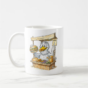 Comic-Vogel am Fischstand Kaffeetasse