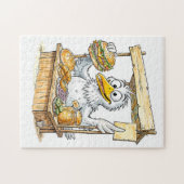 Comic-Vogel am Fischstand Puzzle (Horizontal)