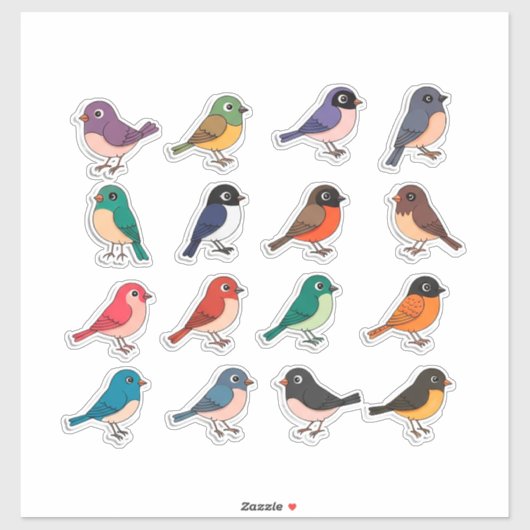 Comic-Vogel-Dekor-Sticker für Geschenke & Planer Aufkleber (Blatt)